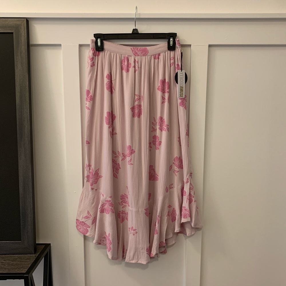 Lilac Floral Midi Skirt